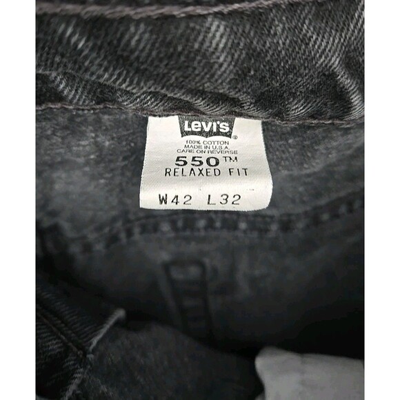 Vintage Levi 550 Relaxed Fit Jeans, Black, Men's 42x32 Made In The USA - Picture 7 of 8